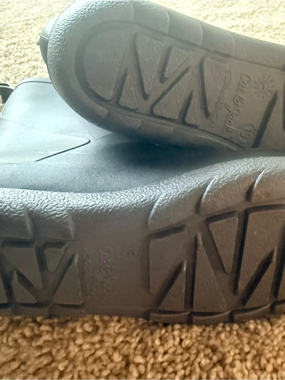 Kids Black Rubber Rain Boots - Classic Waterproof Boot Size 13 BRAND NEW